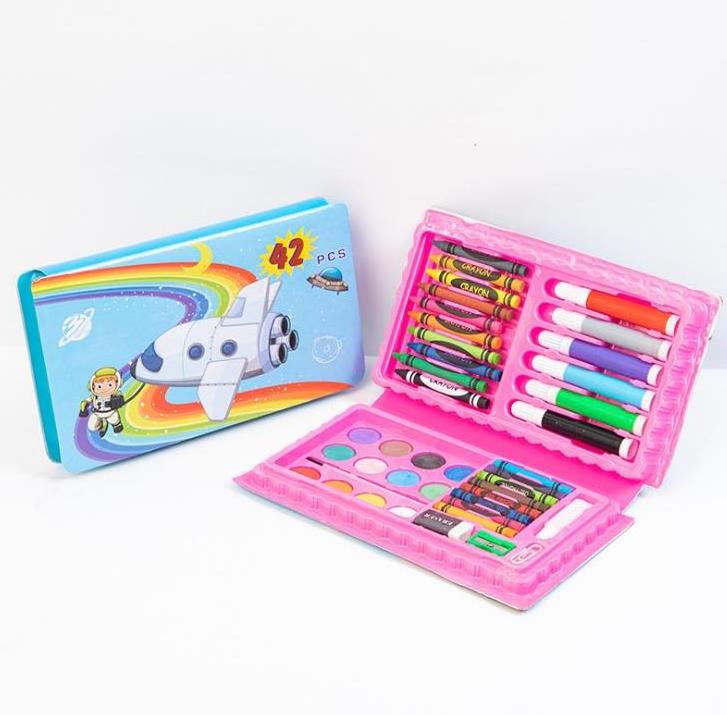 DIY Art Set Kids Art Supplies Wooden Case Kit Painting & Drawing for Teens Boys Girls Gifts Toys