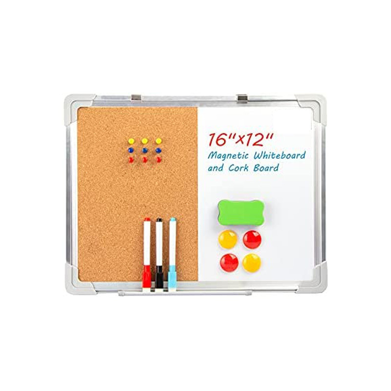 Dry Erase Magnetic White Board Cork Message Board 24 X 18 inches Whiteboard Bulletin Combination Board