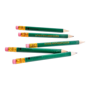 Short Fat Thick HB Green Pencils Wood Golf Pencils with Eraser for Beginners Writing Drawing