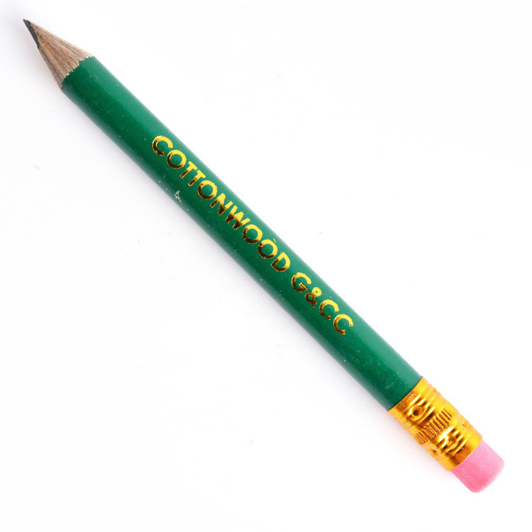 Short Fat Thick HB Green Pencils Wood Golf Pencils with Eraser for Beginners Writing Drawing