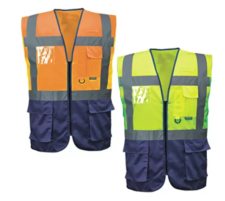 Reflector Ems Vest Safety Workwear Jacket Hi Vis Black High Vision Safety Vest