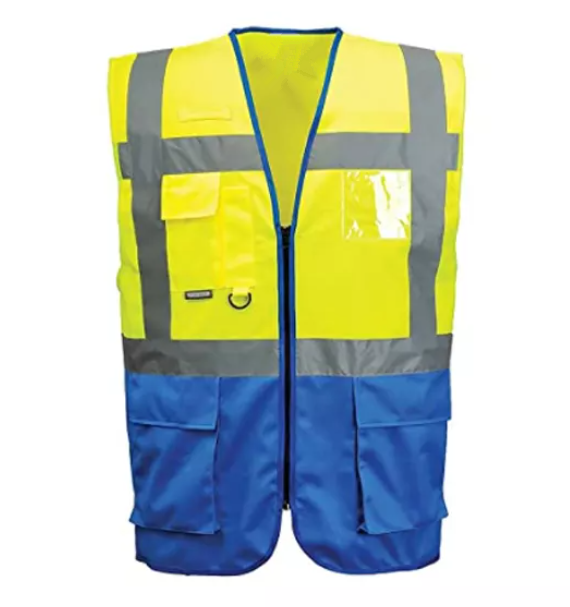 Reflector Ems Vest Safety Workwear Jacket Hi Vis Black High Vision Safety Vest