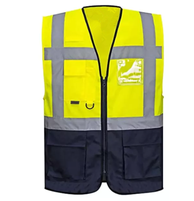 Reflector Ems Vest Safety Workwear Jacket Hi Vis Black High Vision Safety Vest