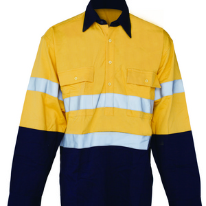 Fr Clothing Flame Resistant Hi Vis Workwear Custom Logo Long Sleeve Industrial Workwear