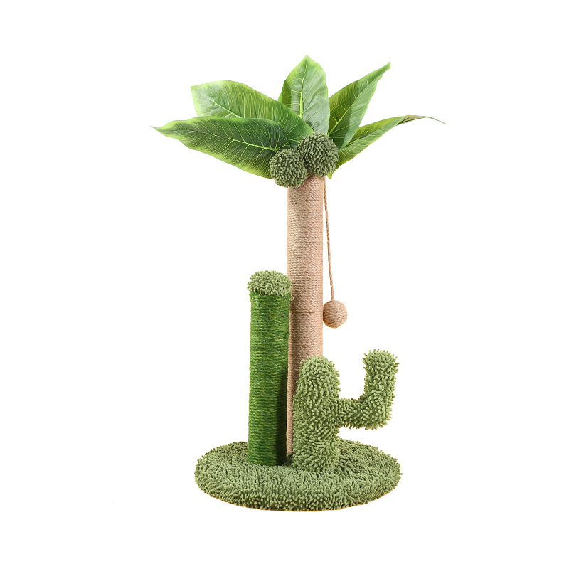 Wholesale Cat Scratching Post for Kitten Cute Green Leaves Scratching with Sisal Rope Indoor Cat Tree Pet Products