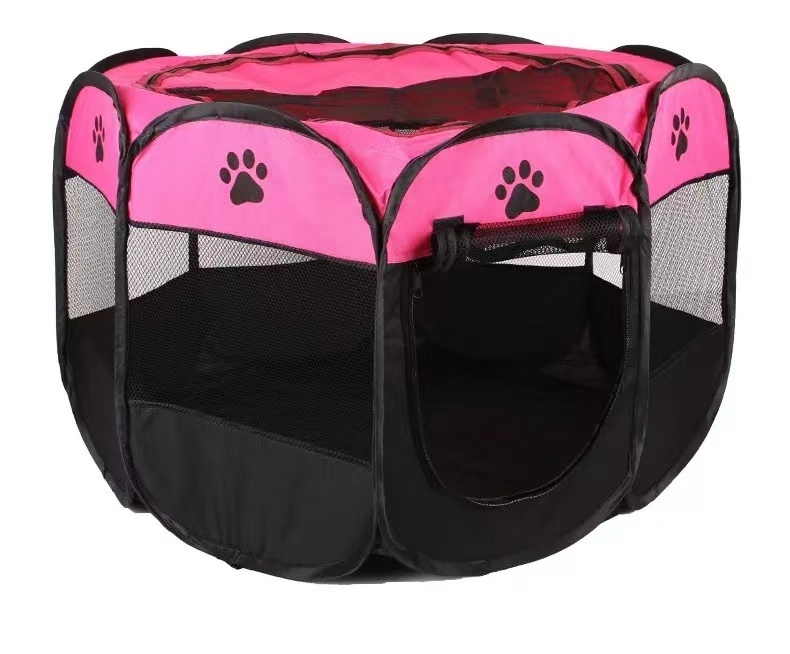 Dog Tent Portable House Breathable Outdoor Kennels Fences Pet Cats Delivery Room Easy Operation Octagonal Playpen Dog Crate