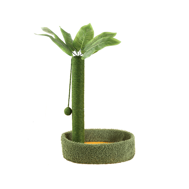 Wholesale Cat Scratching Post for Kitten Cute Green Leaves Scratching with Sisal Rope Indoor Cat Tree Pet Products