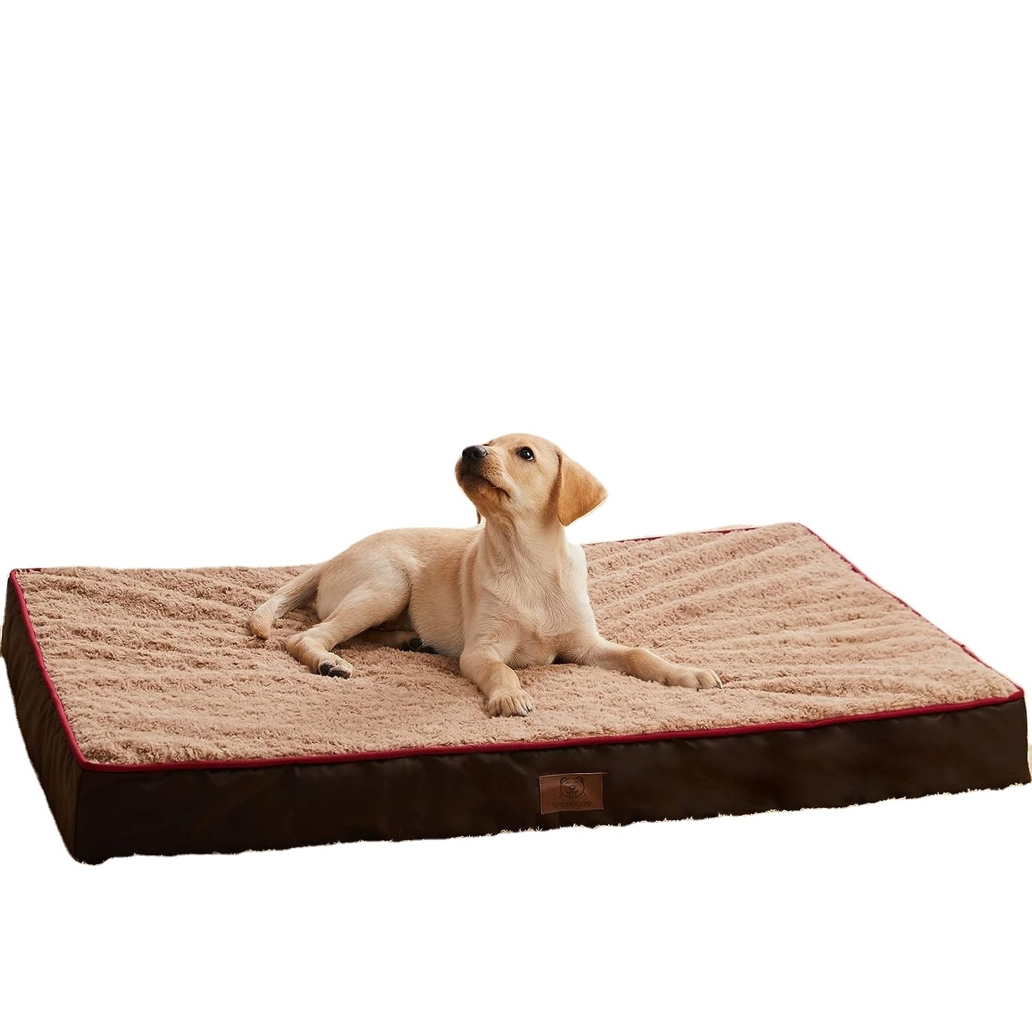 Dog Bed for Large Dogs Orthopedic Large with Egg Foam Crate Pet Bed Soft Rose Plush Waterproof  Cover Washable Removable