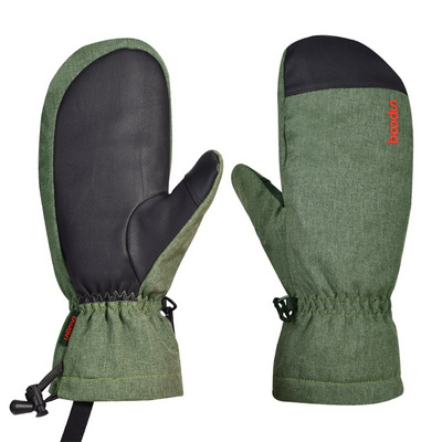 HBG1215 Winter Warm Ski Gloves Mitts Waterproof Leather Snow Snowboarding Gloves Manufacture