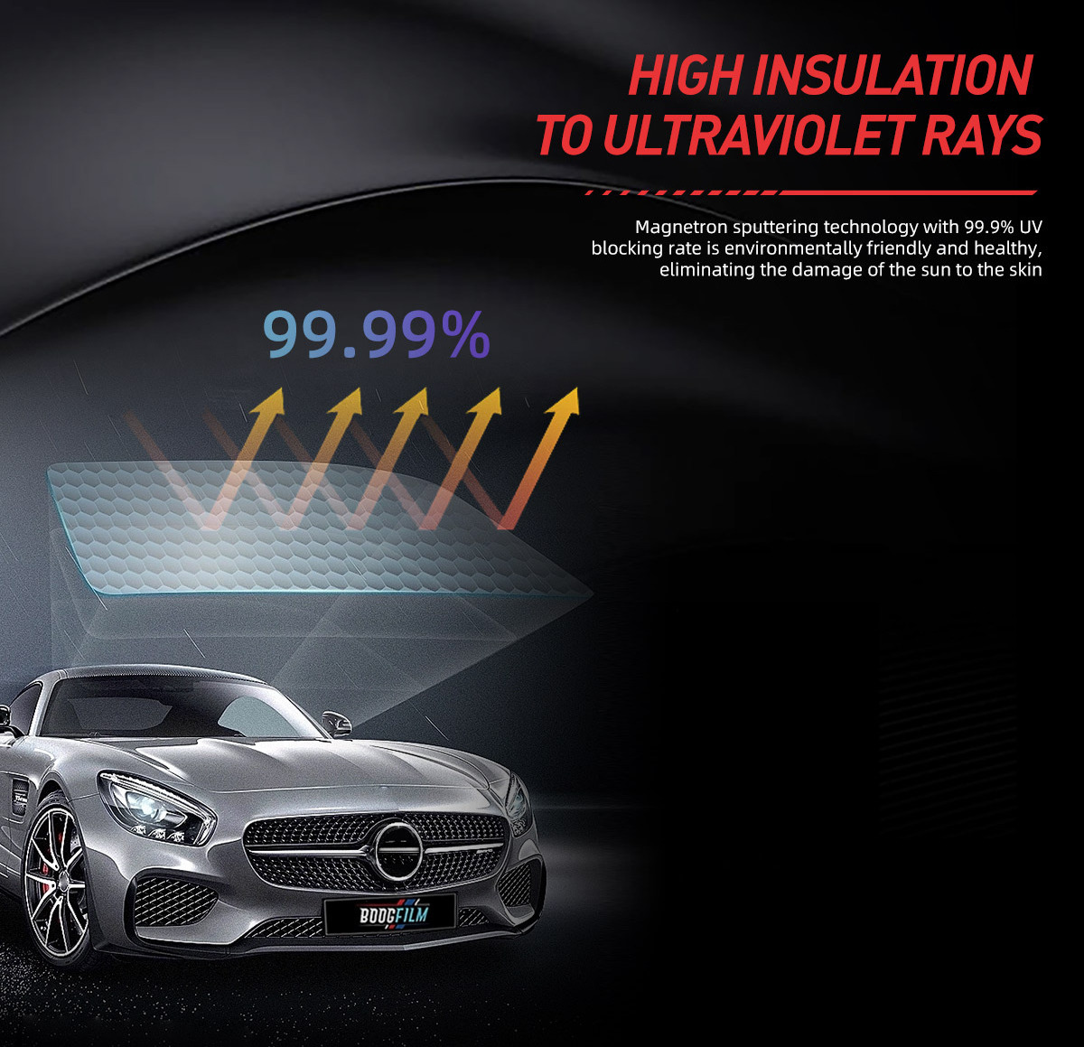 chameleon window film for car PET window tint 2 mil car window volcano electric film tinting vehicle care