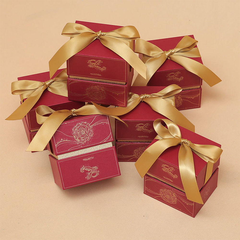 luxury gift box velvet wedding invitation box candy souvenirs packaging gift boxes with handles