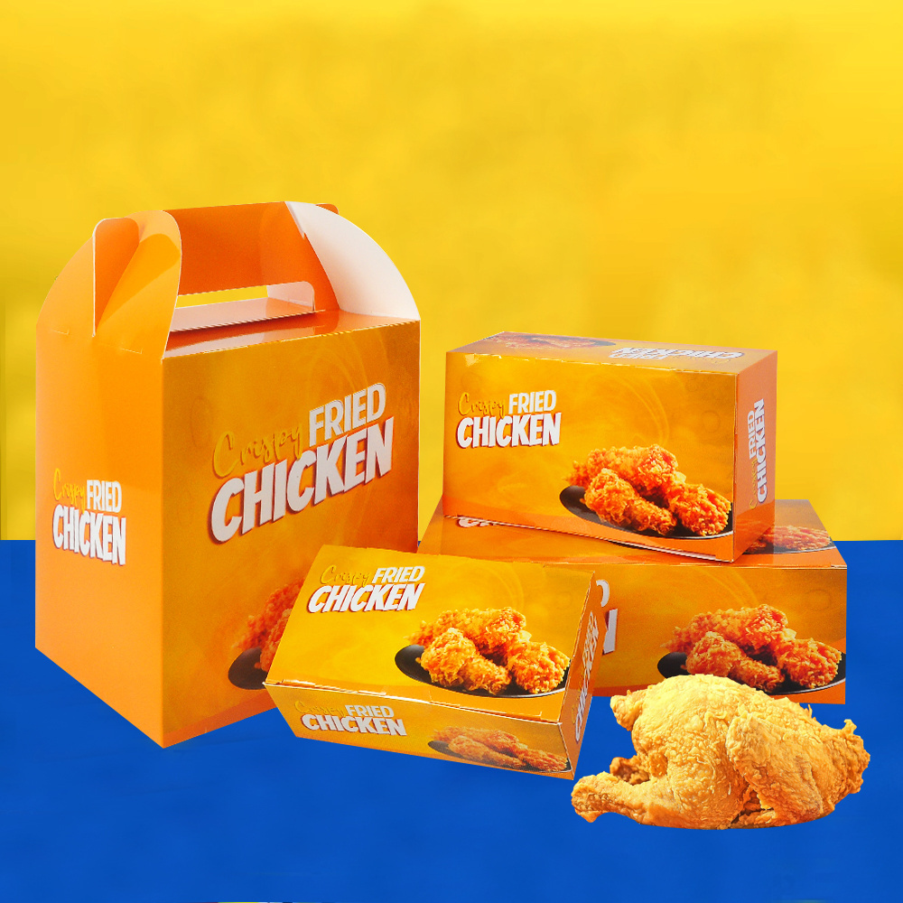 Spot Price Paper Fried Chicken Box Fast Food Packaging Europe FC0 FC1 FC3 FC4 Standard Size Boxes For Fried Chicken