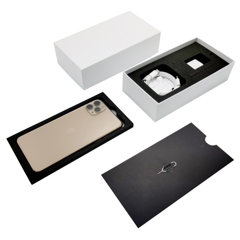 Custom Design Cell Phone Packaging Black Paper Package Empty Mobile Phone Box