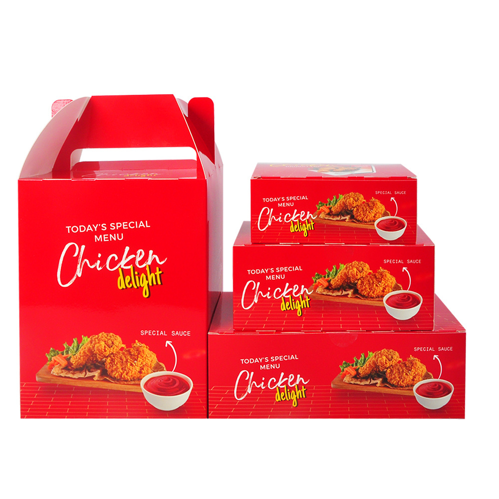 Spot Price Paper Fried Chicken Box Fast Food Packaging Europe FC0 FC1 FC3 FC4 Standard Size Boxes For Fried Chicken