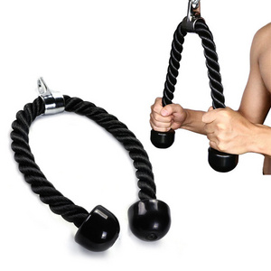 B&M Gym Fitness Equipment Biceps Tricep Pull Down Accessories Double Grip Training Bodybuilding Muscle Nylon Tricep Rope Cable