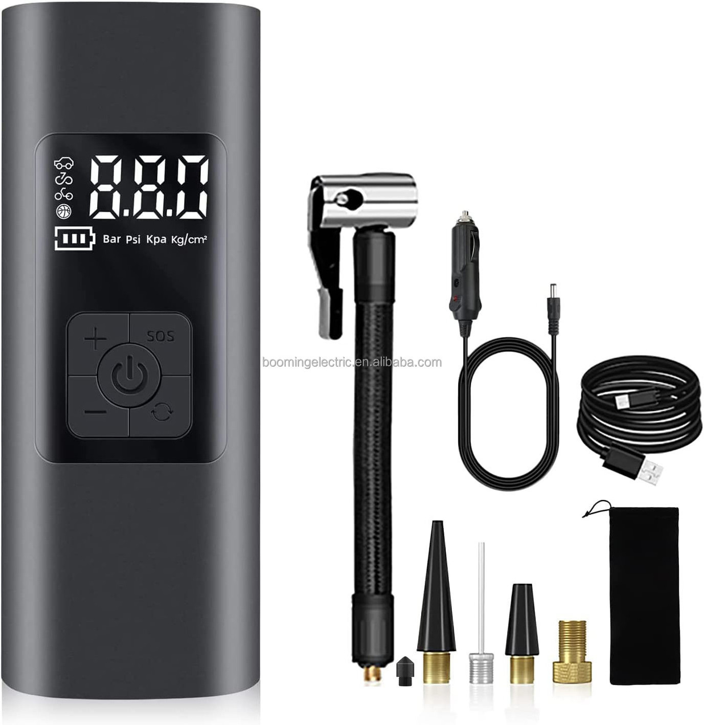 Cordless Tire Inflator Portable Air Compressor 6000mAh Battery Rechargeable Bike Air Pump with Digital Pressure Gauge