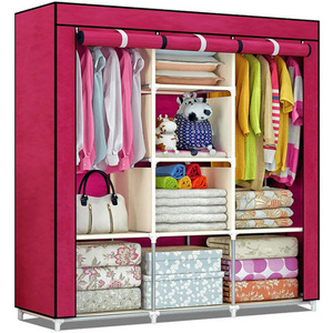 Factory Comfortable New Design bedroom furniture foldable baby children adult closet cabinet storage organizer fabric wardrobe