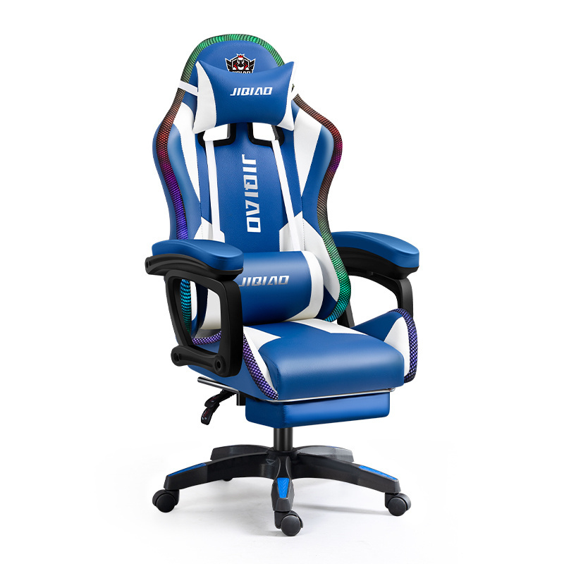 High Back Comfortable pu leather Cover leather ergonomic racing computer game chair silla gamer gaming chairs with footrest