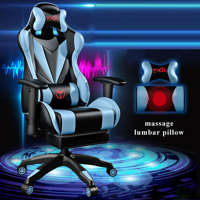 good quality comfortable backrest leather ergonomic PC computer game chair massage silla gamer gaming chair with speaker