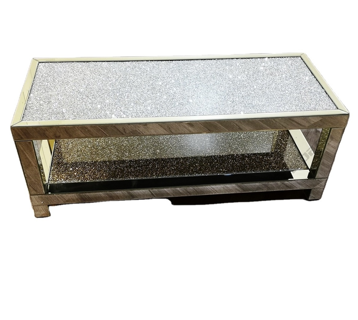 new design ethiopian luxury modern nordic living room furniture square glass mirror diamond top coffee table