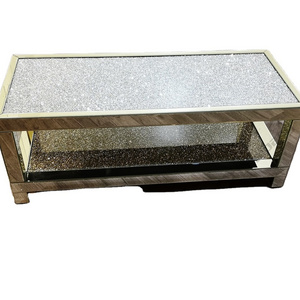 new design ethiopian luxury modern nordic living room furniture square glass mirror diamond top coffee table