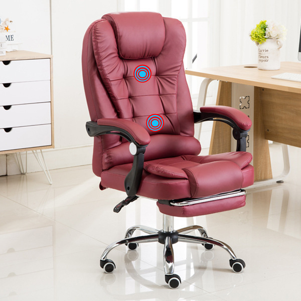 home office furniture luxury modern pu leather manager swivel wheels executive ergonomic massage office chair for sale