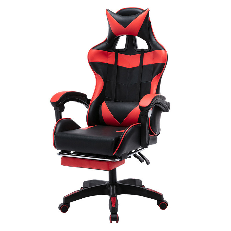 Custom China Black Red Wooden Frame LED PU Leather Office Adult Ergonomic RGB Racing Computer PC Gamer Gaming Chair For Sale