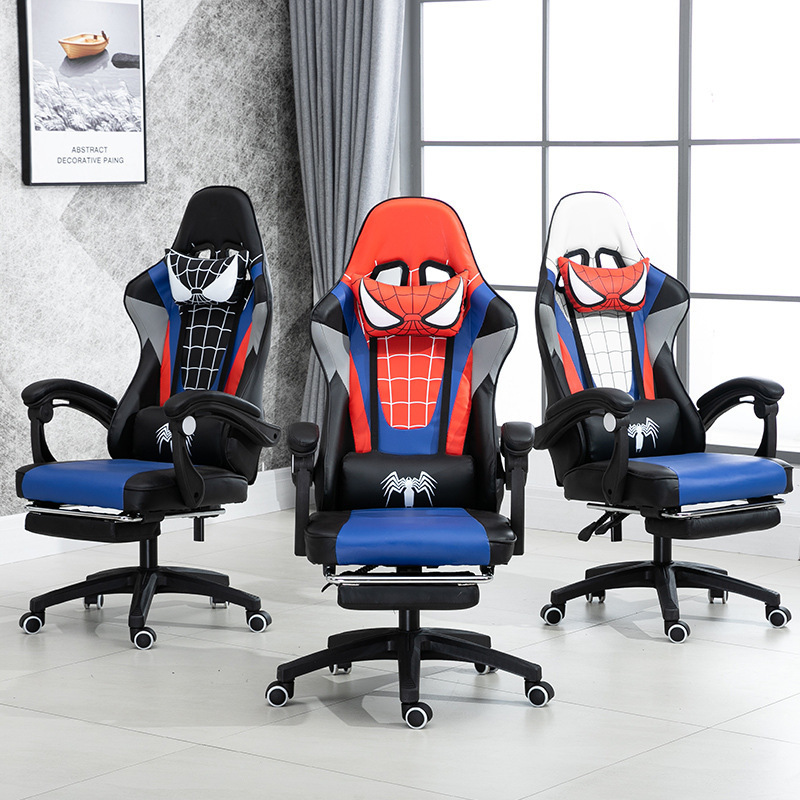 Spiderman Silla  Gamer Wholesale Luxury Pu Covered Cushions High Back Swivel Lounge Chair Gamer Racing Gaming Chair