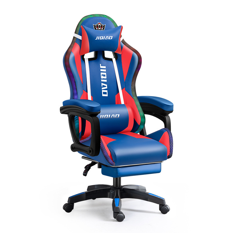 High Back Comfortable pu leather Cover leather ergonomic racing computer game chair silla gamer gaming chairs with footrest