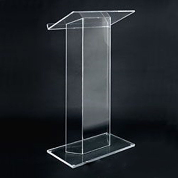 2021 Modern Floor Standing Acrylic Church Pulpit Lectern Podium Plexiglass with Led Light for Sale