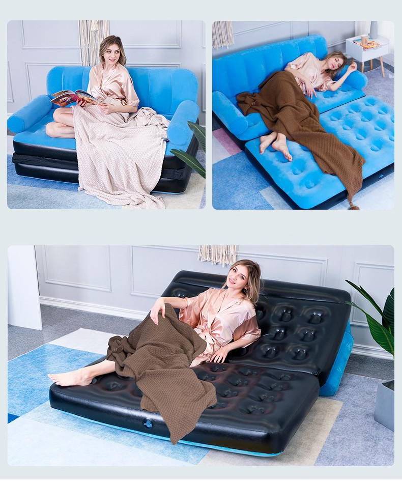 Promotion New style Popular air lounger sofa bedroom portable inflatable lazy bag air sleeping sofa cum bed with pump