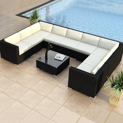 Promotion Popular Competitive courtyard outdoor patio furniture rattan wicker chair corner lounge sofa sofas sets