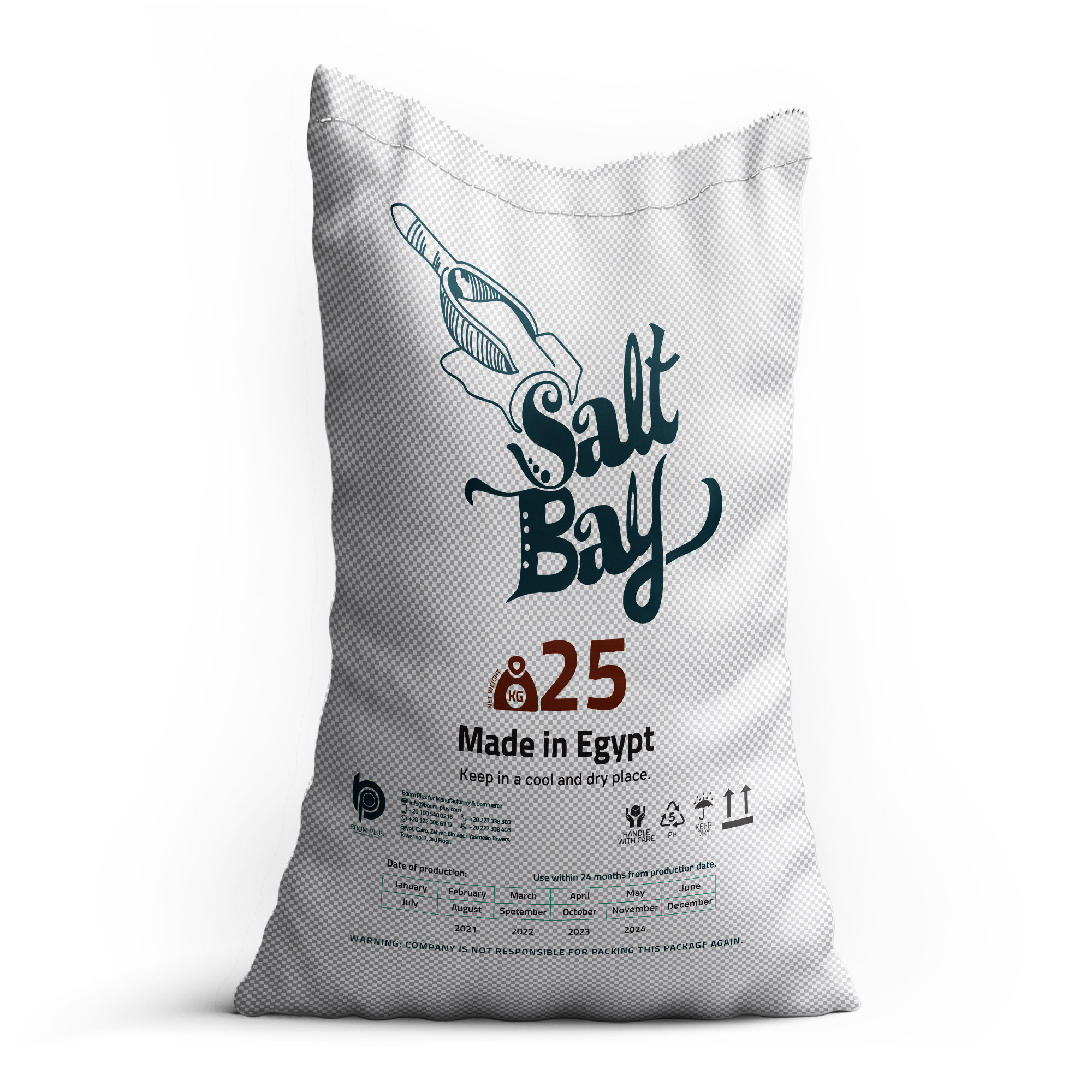 Salt Bay 25 Kg Brand | White Cooking Salt wholesale high quality best prices from Egypt ready to Export