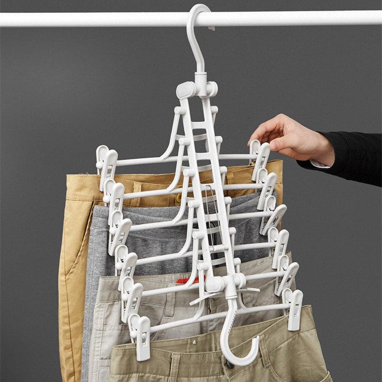 Multi Layers Hangers Closet Jeans Trousers Storage Organizer Rack