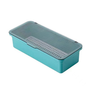 New Top seller Home accessories Kitchen Drawer Organizer with Lid and Drainer Kitchen Cutlery Tray Utensil Storage Container