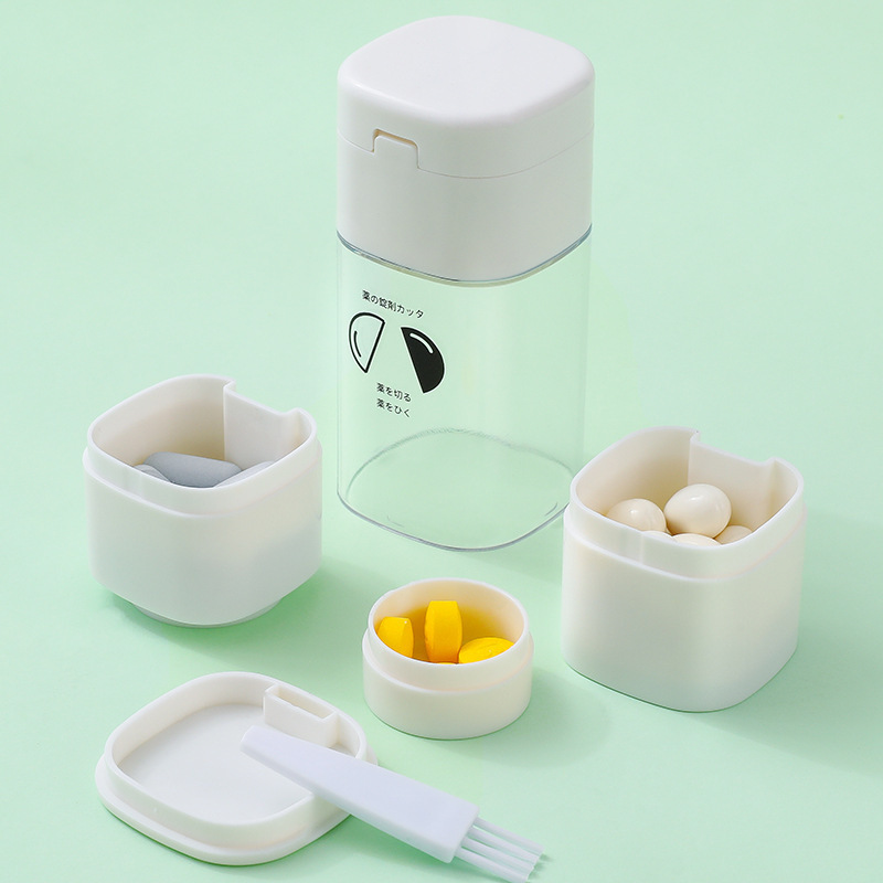 Home Accessories 5 in 1- Pill Crusher Pill Breaker Slicer Chopper Divider Pill Box Removable Drinking Cup