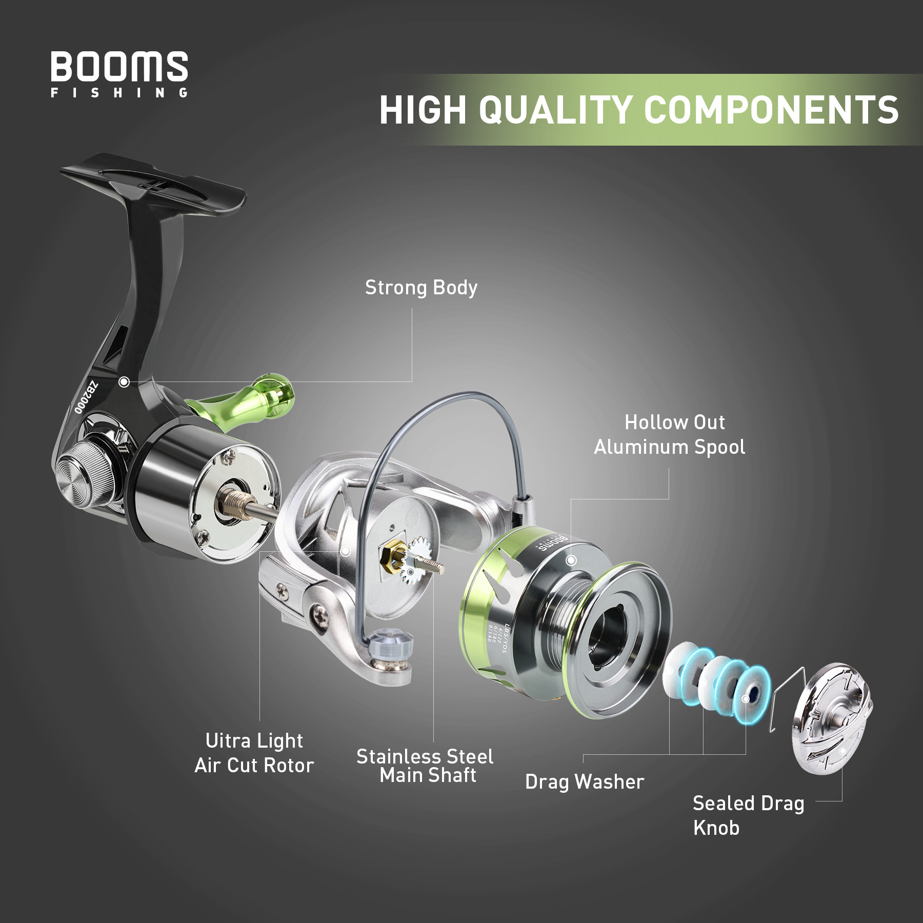 Smooth Durable 5.2:1 Gear Ratio Hollow Out Aluminum Spool 4+1BB Stainless Steel Main Shaft SN3 Spinner Fishing Reel