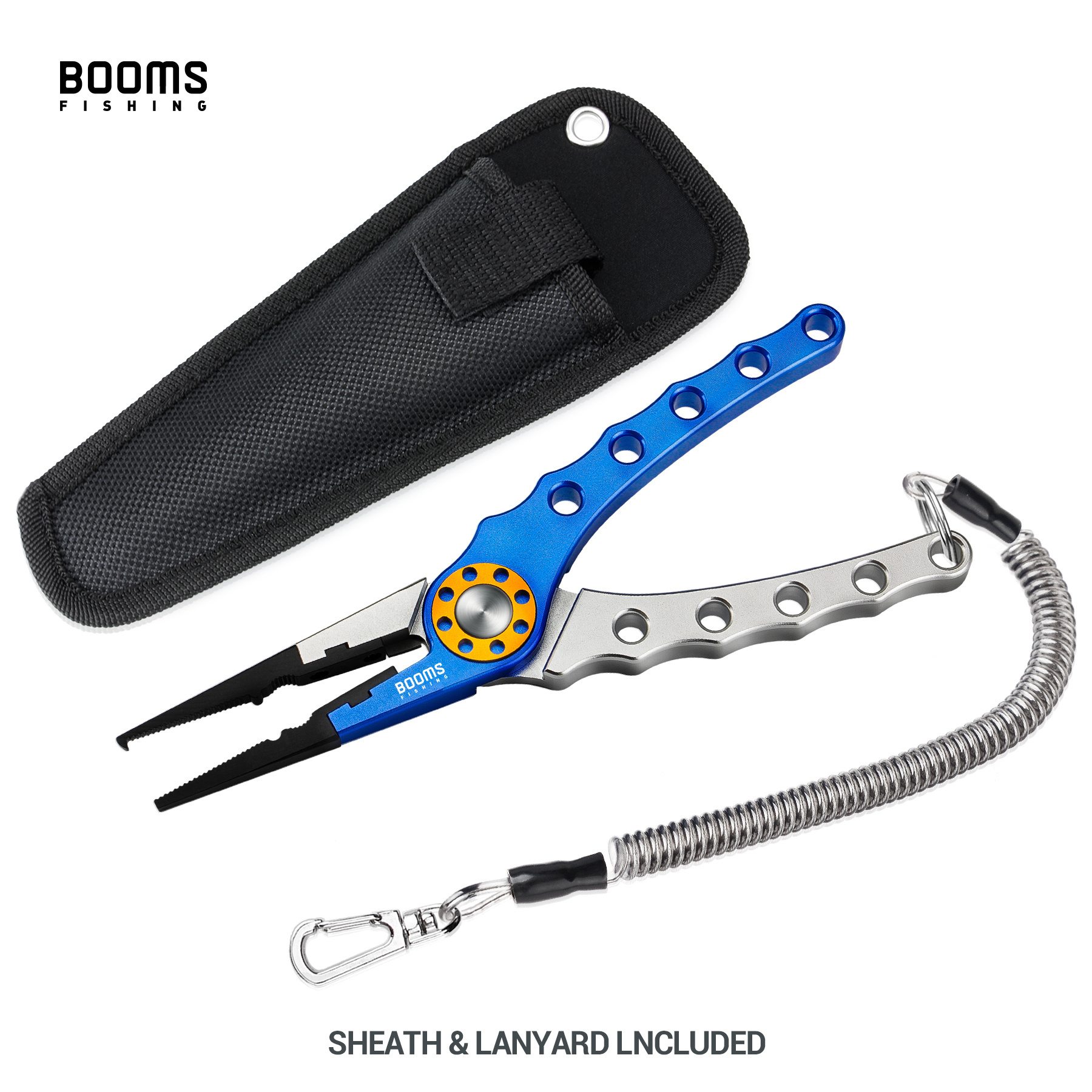 Booms Fishing Lightweight Fish Plier Pliars Aluminum 20cm 0.22g Crimping Saltwater Line Cutting Fishing Pliers