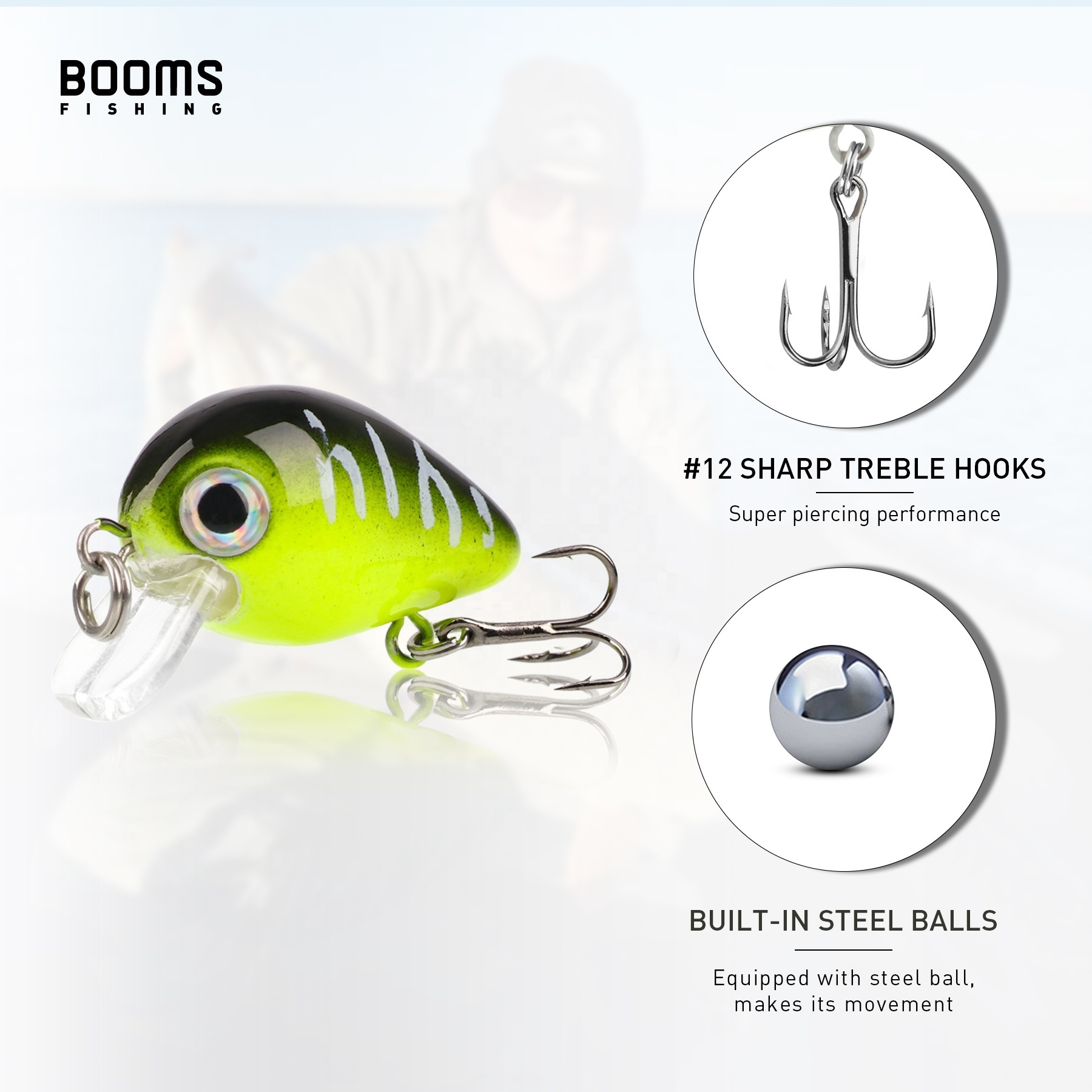 Crankbait Lure 2G/0.04OZ Squarebill Artificial Hard Baits 29mm/1.1in  Crank Bait Wobbler CB2 Fishing Lures Baits