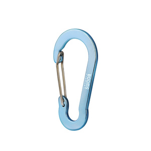 CC5 Blue Promotional Titanium Heavy Duty Hook Round Locking Aluminum Carabiner Hook Keychain Clips Custom Logo