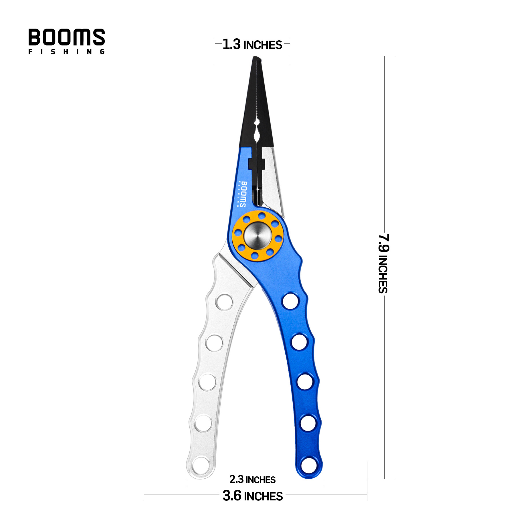 Booms Fishing Lightweight Fish Plier Pliars Aluminum 20cm 0.22g Crimping Saltwater Line Cutting Fishing Pliers