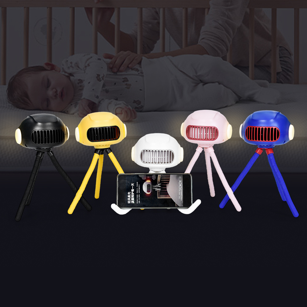 Baby Cartoon Plush Cotton Toddler Shoes Learless Portable USB Charging Jellyfish Baby Cart Fan Octopus Fan Baby Stroller Fan