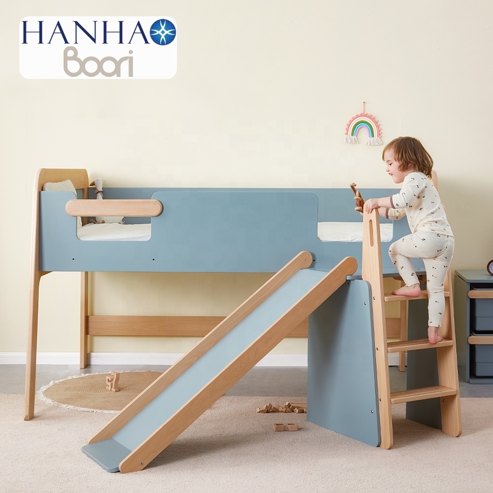 Only B2B Boori Modern Wooden Kids Furniture Toddler Single Loft Bed Full Queen Size Low Kids Loft Bed With Stairs