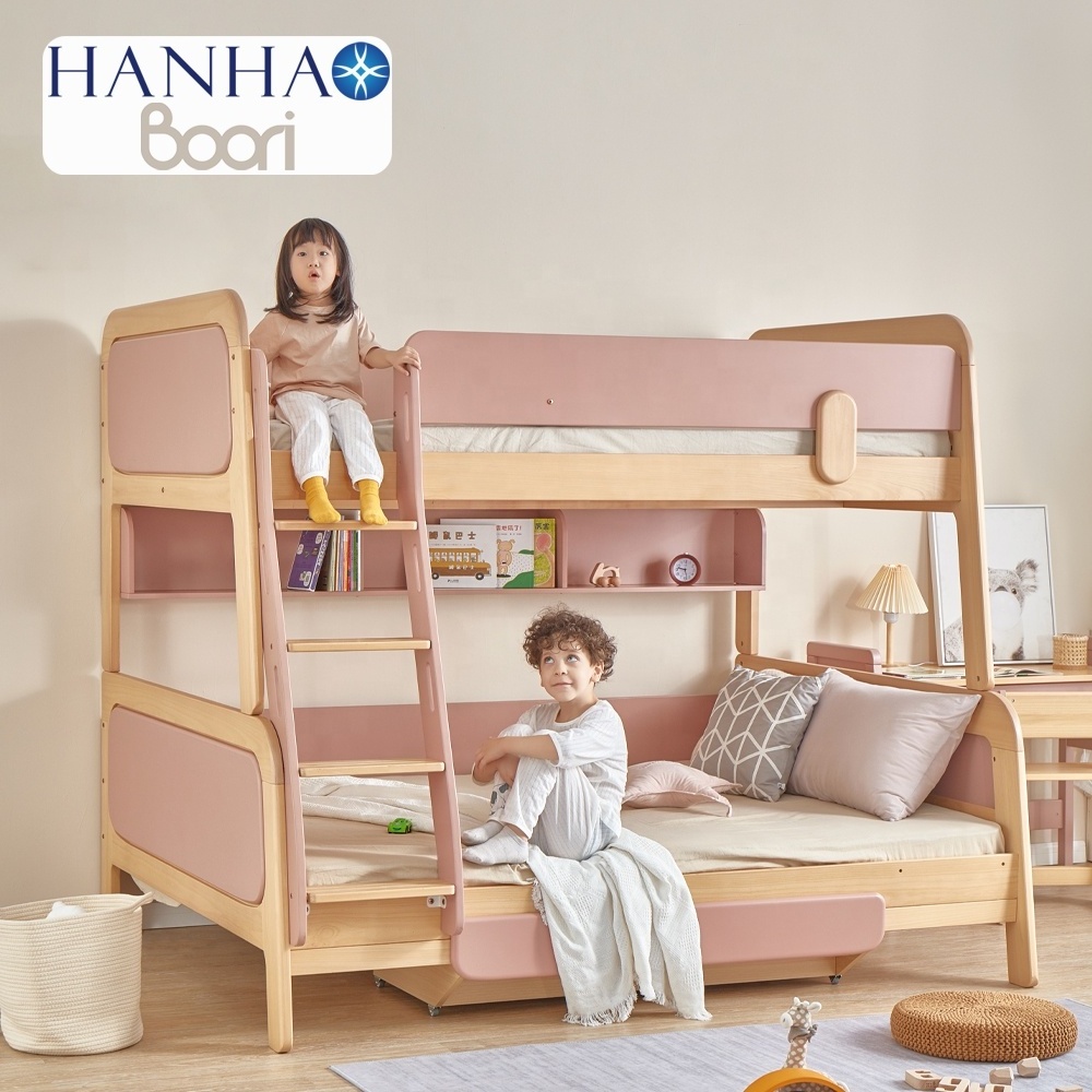 Only B2B Boori Modern China Wooden Kids Furniture Full Size Double Children Large Bunk Beds With Stairs