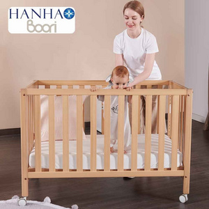 CLEARANCE SALE Boori Baby Multi Purpose Little Cot Bed For Toddler Natural Wood 4 In 1 Convertible Crib To Bed