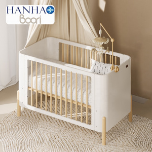 Only B2B Boori EN 716 Multifunctional Wooden Baby Crib Modern White 3 In 1 Baby Cot Bed Wood