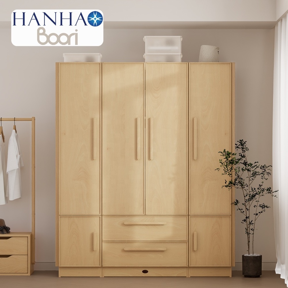 Only B2B Boori Multifunctional Big Size Tall 2 Door Solid Wood Wardrobe Bedroom Furniture