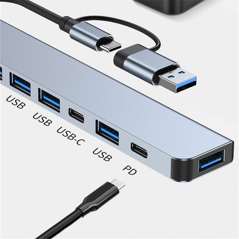 7 in 1 hub Multi-interface usb c hub Dual head usb/type c 3.0 usb hub PD5W transfer