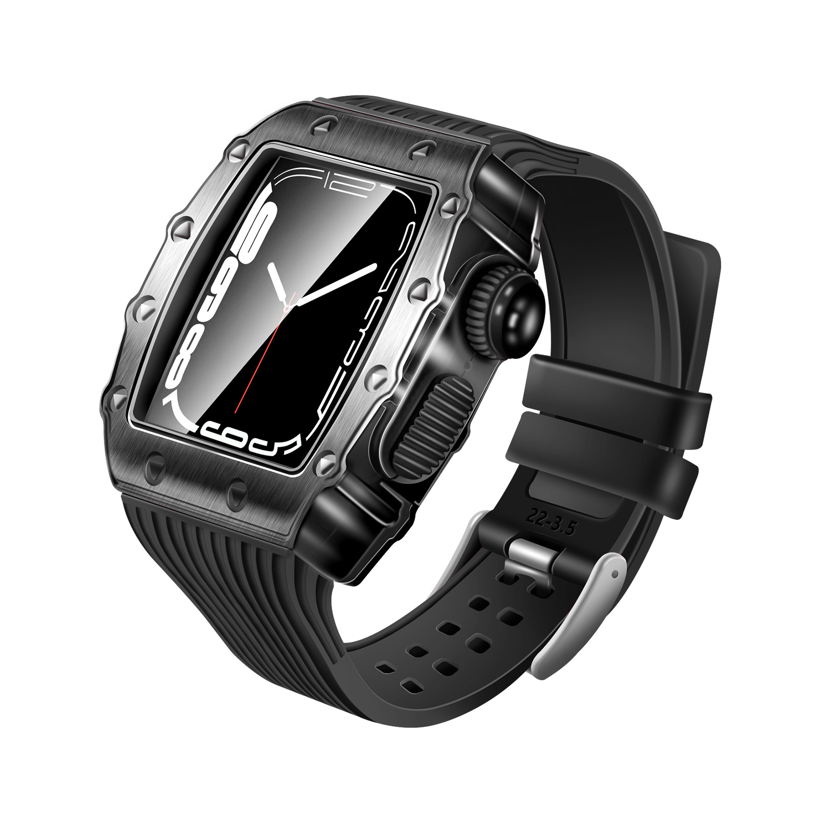 Wholesale Custom Luxury Rm Silicon Band Strap for Apple Watch Series Premium 40mm 41mm 44mm 45mm Stainless Steel Metal Watch Cas