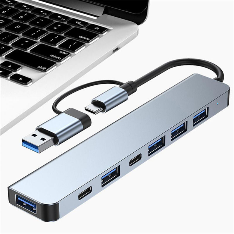 Distributor 7-in-1 Adapter type c 3.0 usb hub Dual head usb/type c 3.0 usb hub PD5W Transfer c